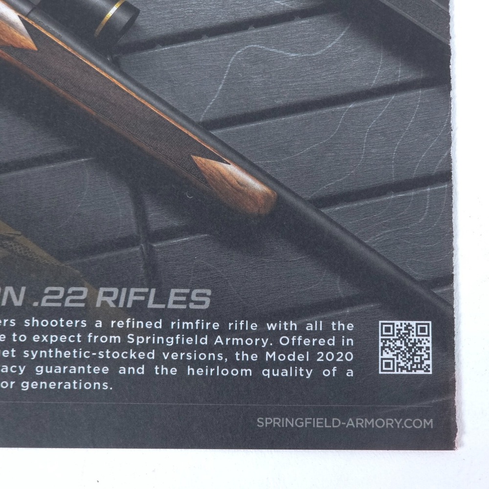 Springfield Armory 2020 Rimfire Bolt-Action Rifle Magazine Print Ad Artwork - Picture 5 of 6